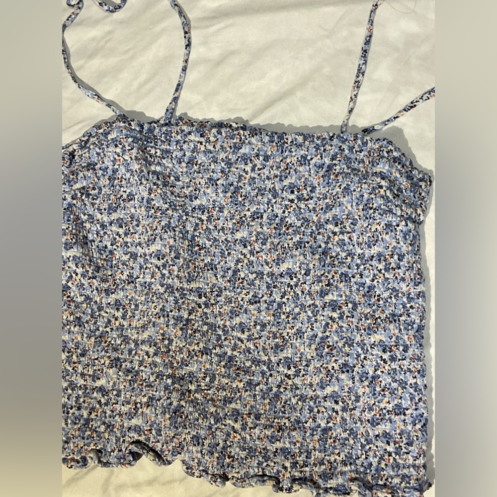 Abercrombie & Fitch Blue Textured Top - Picture 2 of 4